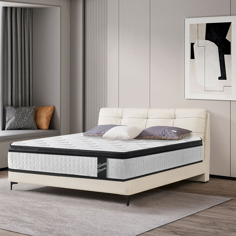 12" Hybrid Mattress Individual Pocket Spring, 7 Zoned Memory Foam