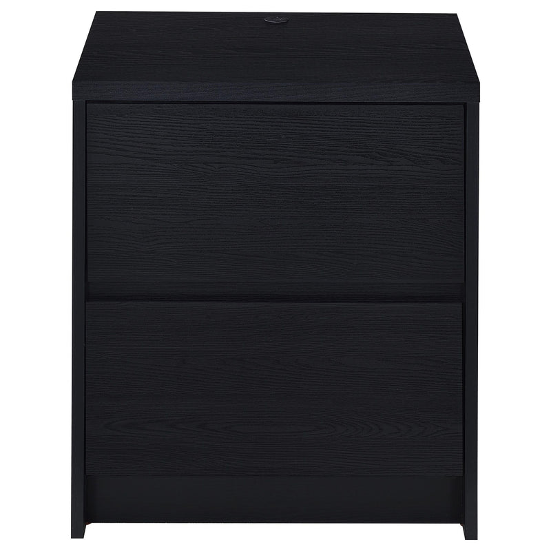 Transitional Nightstand With Dual USB Charging And Motion Sensor Light