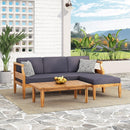Bianca - Outdoor 3 Seater Sofa Chat Set With Ottoman - Teak