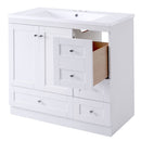 Shaker Free Standing Bathroom Vanity Cabinet With Sink, Soft Close Drawers, Soft Close Doors