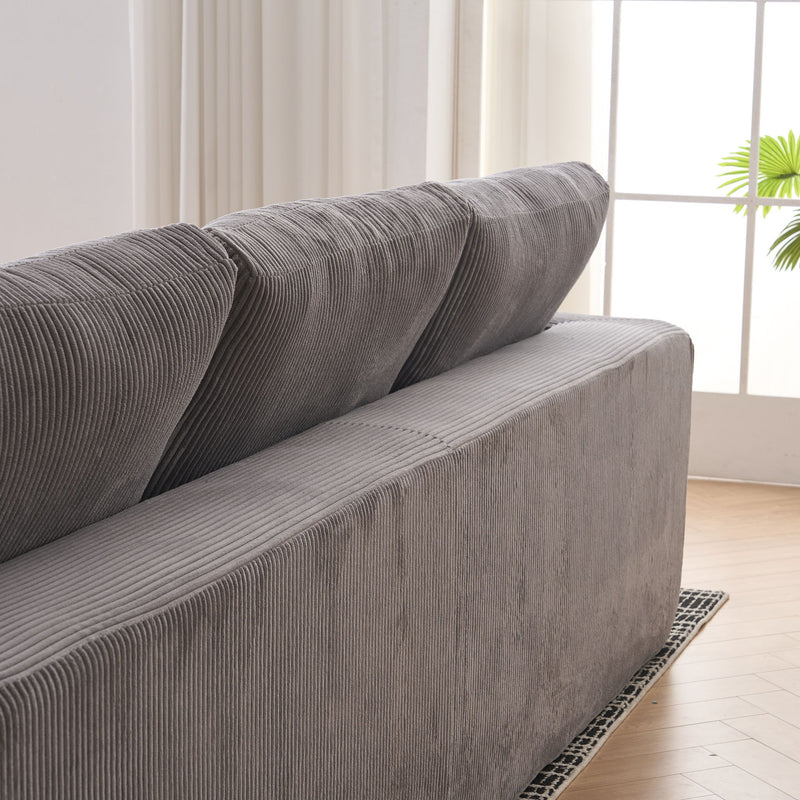 Modular Sectional Sofa With Extra Wide Cushion, USB / Type C Charger, Petal Armrest