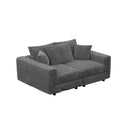 Plush Corduroy 4 Seat Sofa, Modern Comfy Upholstered Sofa Cloud Couch, Deep Seat Couches With Soft Pillows