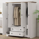 4 Door Wardrobe Armoire With 2 Drawers