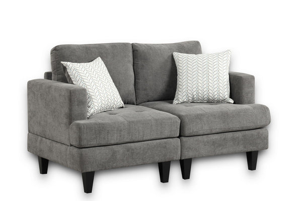 Callaway - Loveseat With Throw Pillows - Gray