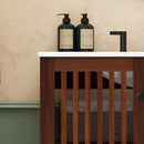 30" Vintage Bathroom Vanity With Ceramic Sink, Modern Bathroom Vanity Cabinet With 2 Soft Close Doors, Equpiied With 4 Sturdy Iron Legs - Antique Dark Brown