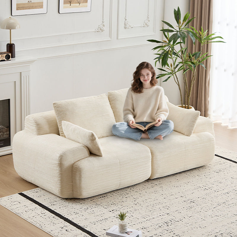 Compressed Sofa, 2 Seater Large Sectional Couches For Living Room - Beige