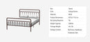 Tara Metal Bed Queen, Antique Brown