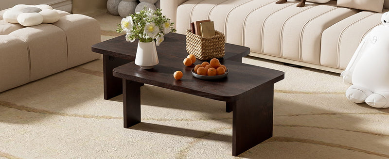 Modern Minimalist Coffee Table Set With Splicing Design