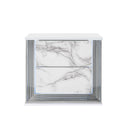 Moon - Marble Nightstand With LED - White