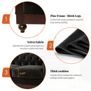 Chesterfield Velvet Loveseat Sofa, 2 Person Rolled Arm Upholstered Couch