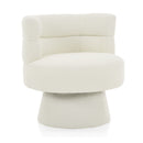 Swivel Accent Chair, 360° Rotating Design With Ergonomic Support For Living Room, Bedroom & Home Office - Cream White