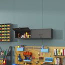 Heavy Duty, Metal Wall Mounted Tool Storage Cabinet Steel Metal Garage Storage Cabinet - Black / Gray