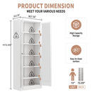 Kitchen Pantry Cabinet With 5 Adjustable Shelves, Freestanding Storage For Kitchen - White