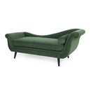 Auroral - Velvet Upholstered Chaise Lounge With Scrolled Arms And Tapered Legs