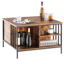 Lift Top Coffee Table With Storage, Adjustable Height Living Room - Black / Brown