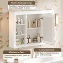 Wall Mounted Bathroom Storage Cabinet With Mirror, Medicine Cabinet With 6 Open Shelves And Adjustable Interior - White