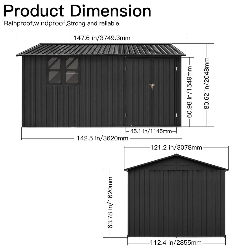 10'x12' Garden Sheds Outdoor Storage Sheds With Window