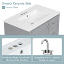 Freestanding Bathroom Vanity With Sink, Soft Close Door, 3 Drawers