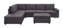 Cassia - 7 Seat Reversible Modular Sectional Sofa With Ottoman