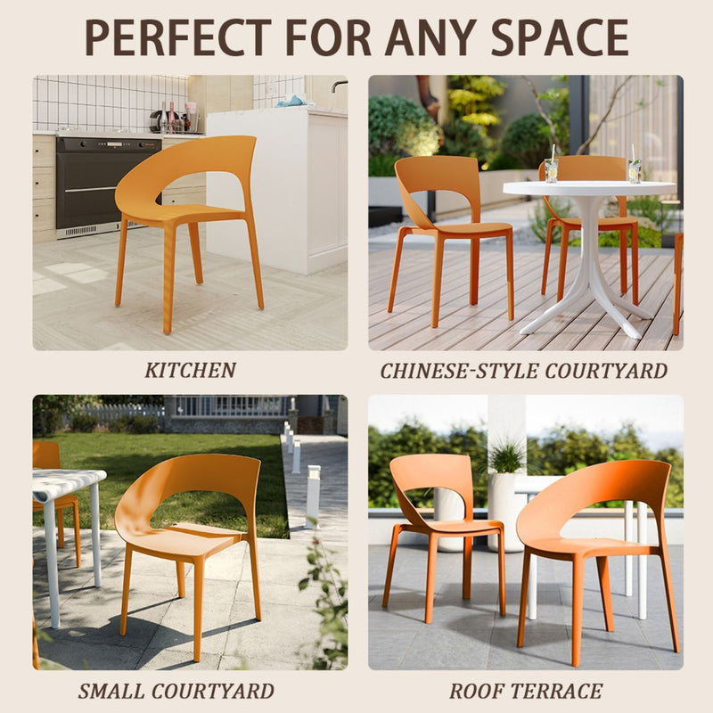 4 Piece Set Of Modern Designed Single Chairs With Long Table