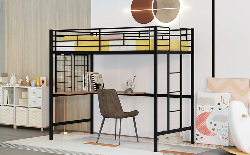 Bed With Desk And Grid