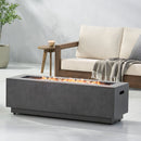 Modern Rectangular Iron Fire Pit 50,000 Btu