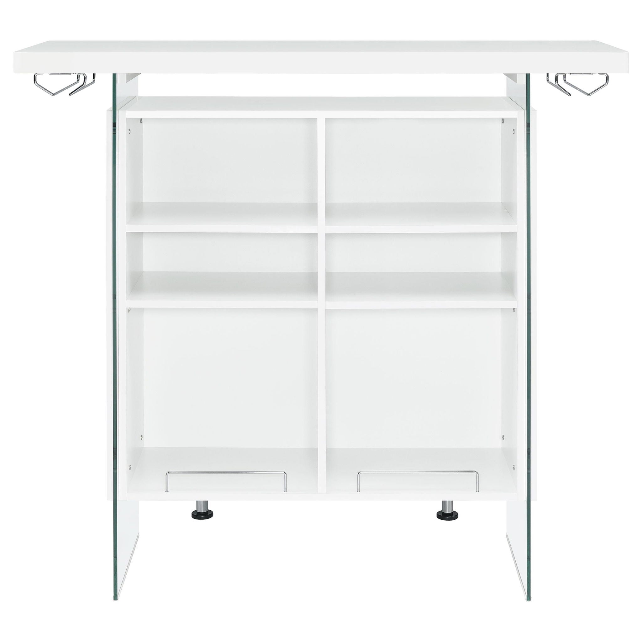 Acosta Freestanding Home Bar Wine Cabinet White High Gloss