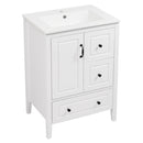 Retro Bathroom Vanity With Sink, Soft Closing Cabinet & Drawers