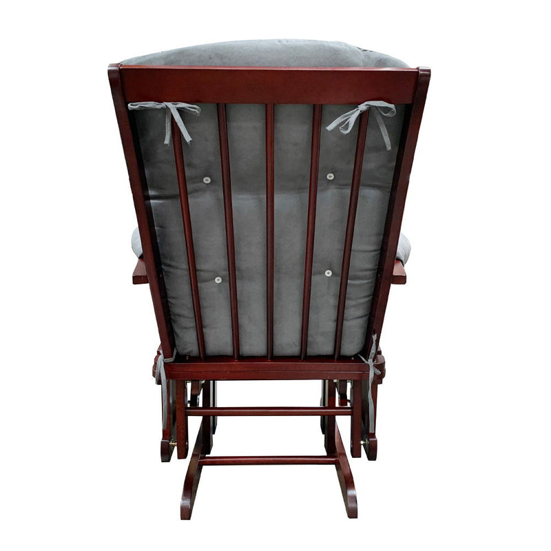 Adeliza - Glider Chair & Ottoman - Gray Microfiber & Cherry