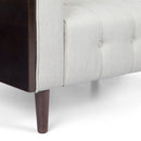 Contemporary 3 Seater Sofa With Button Tufted Waffle Stitching - Beige