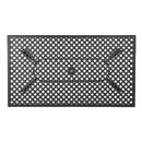 Outdoor Aluminum Dining Table With Lattice Design And Center Umbrella Hole - Black