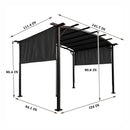 Outdoor Patio Pergola Gazebo - Steel Frame Sun Shelter With Retractable Canopy