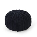Bordeaux - Knitted Cotton Round Pouf Ottoman And Floor Cushion