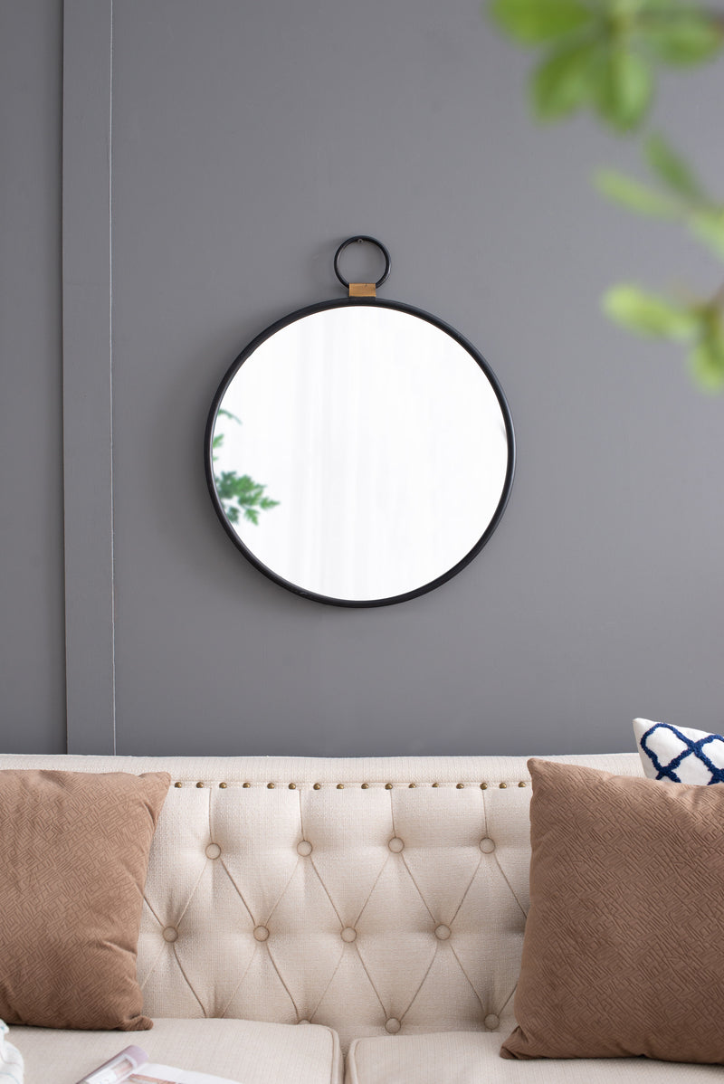 Wall Mirror With Black Frame, Contemporary Minimalist Accent Mirror For Living Room, Foyer, Entryway, Bedroom - Black