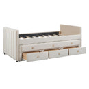 Upholstered Daybed With Trundle And Drawers