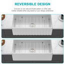 Ceramic Farmhouse Sink With Deep Basin And Stainless Steel Grid