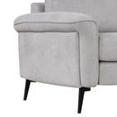 Upholstered 3 Seater Curved Sofa With Printed Pillows Chenille