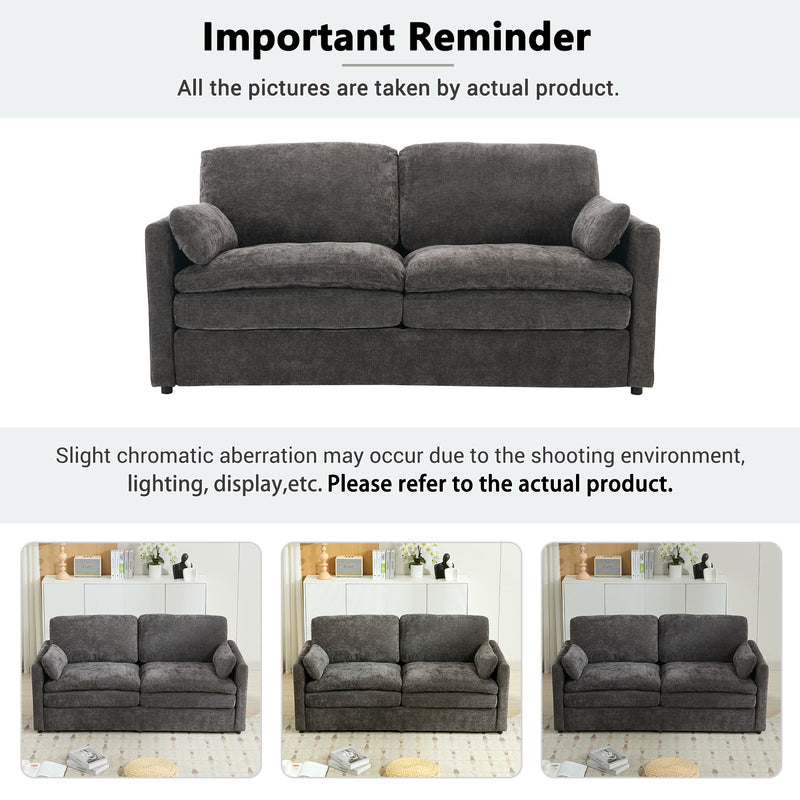 Cozy Upholstered Plush Cushion Loveseat Sofa For Living Room