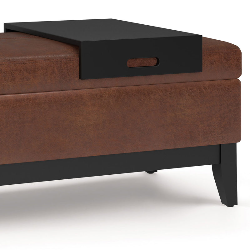 Oregon - Contemporary Storage Ottoman Bench With Tray