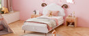 Upholstered Platform Bed With Sheep Shaped Headboard