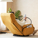 Adjustable Swivel Lounge Chair With 360 Degree Rotating Seat And Headrest Support