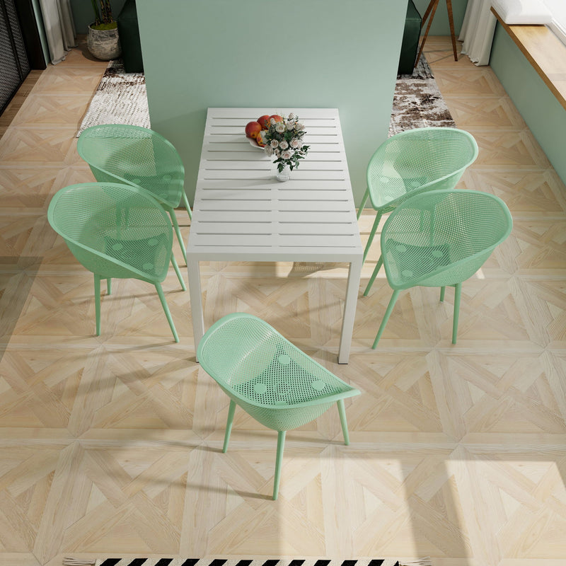 2 Piece Durable Single Chair With Mesh Hollow Out Design