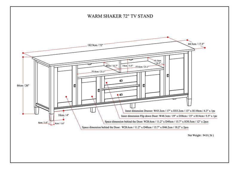 Warm Shaker - 72" TV Media Stand