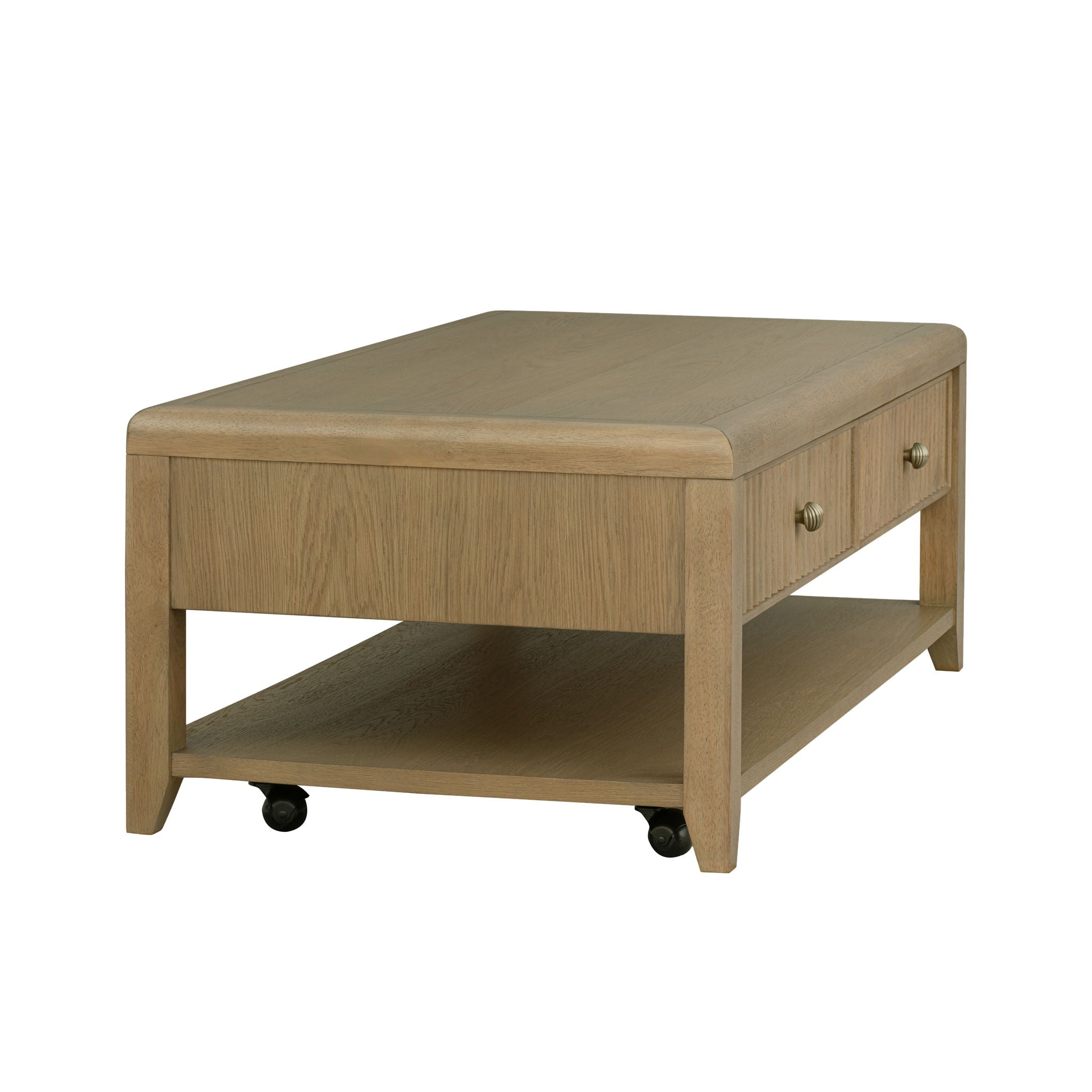Reed - Rectangular Coffee Table With Casters - Driftwood Oak