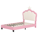 Upholstered Princess Platform Bed With Crown Headboard