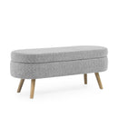 Ottoman Oval Storage Bench With Rubber Wood Legs