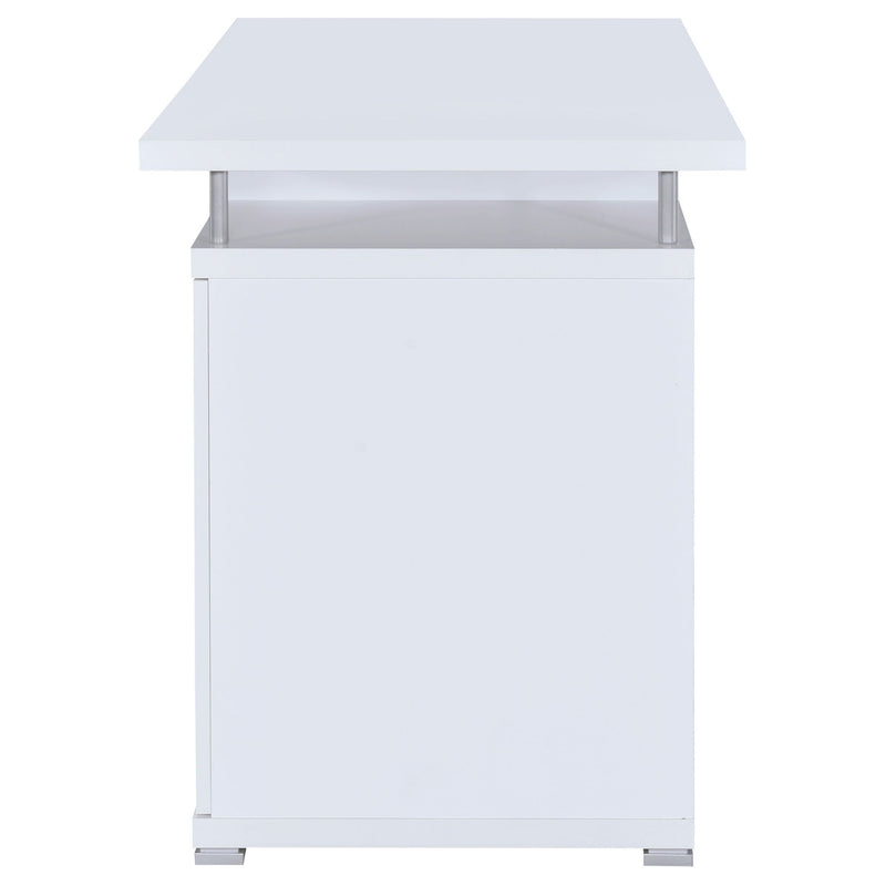 Modern Office Computer Desk With 2 Drawers, Adjustable Shelf, Slide Out Keyboard Tray