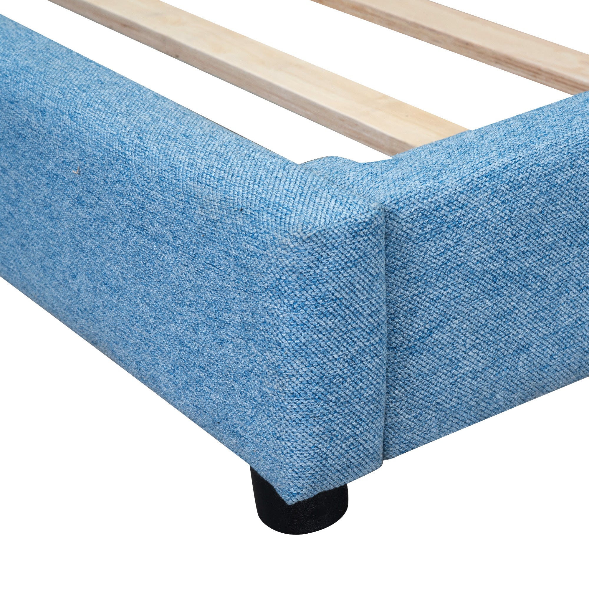 Upholstered Full Size Tufted Platform Bed, Blue - Atlantic Fine Furniture Melbourne FL