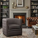 Capstone - Swivel Barrel Chair With Nailhead Accents And Button Tufting