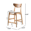 Retro Modern Counter Height Chair Set With Cushioned Seats